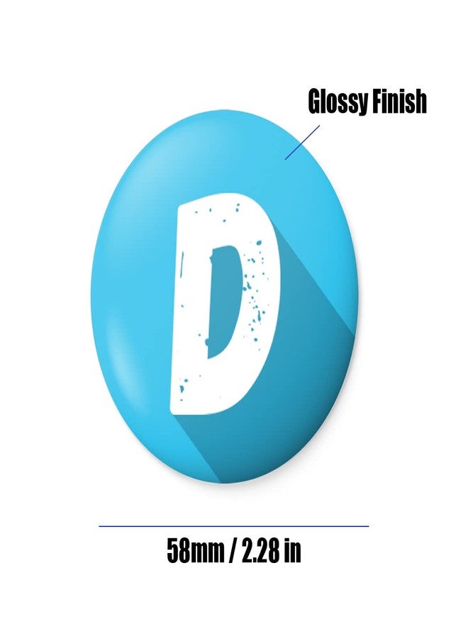 التر إيغو شارة زر حرفية من الأبجدية من alterEgo مع دبوس أمان في الخلف (قطر 58 مم) (D) - Image 2